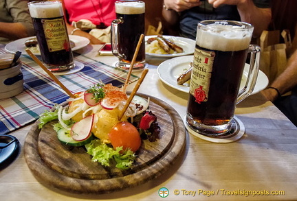 Tony's impressive cheese platter at Scheiner's Gaststuben